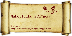 Makoviczky Zágon névjegykártya
